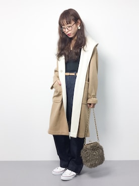 「Another Edition（アナザーエディション）のアイテム（その他アウター）」を使った、りっぴーさん（レディース・154cm）の秋コーディネート
