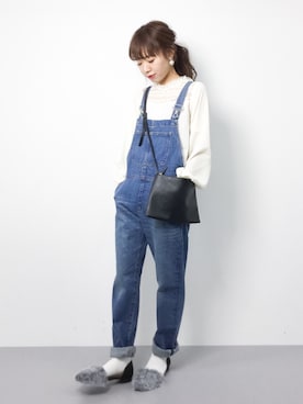 「TODAYFUL（トゥデイフル）のアイテム（オールインワン・サロペット）」を使った、りっぴーさん（レディース・154cm）の秋コーディネート