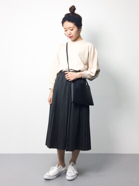 「chambre de charme（シャンブルドゥシャーム）のアイテム（スカート）」を使った、りっぴーさん（レディース・154cm）の秋コーディネート