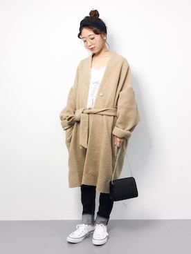 「FUDGE」｜「アイテム（その他アウター）」を使った、りっぴーさん（レディース・154cm）の秋コーディネート