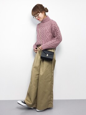 「JEANASIS（ジーナシス）のアイテム（チノパンツ）」を使った、りっぴーさん（レディース・154cm）の秋コーディネート