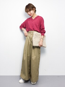 「JEANASIS（ジーナシス）のアイテム（チノパンツ）」を使った、りっぴーさん（レディース・154cm）の秋コーディネート