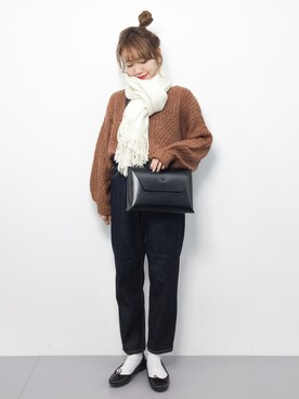 「La Tenace（ラテナーチェ）のアイテム」を使った、りっぴーさん（レディース・154cm）の冬コーディネート