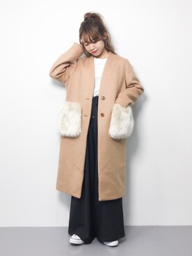 「NOISE MAKER（ノイズメーカー）のアイテム（ジャケット/アウター）」を使った、りっぴーさん（レディース・154cm）の冬コーディネート