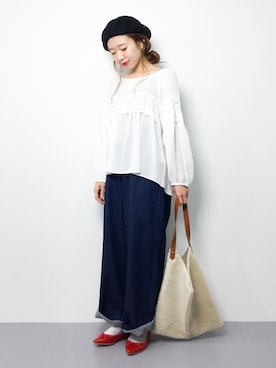 「Ameri（アメリ）のアイテム（バッグ）」を使った、りっぴーさん（レディース・154cm）の冬コーディネート