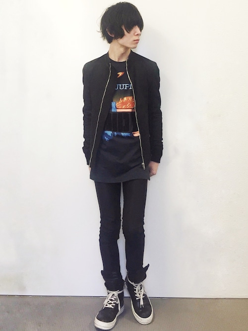なで肩│rick owens的短外套搭配