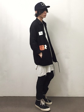 「BFLY_OSK」｜なで肩さん（メンズ・174cm）の春コーディネート