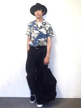 「BRIGHT THINGS（ブライトシングス）のアイテム」を使った、なで肩さん（メンズ・174cm）の夏コーディネート