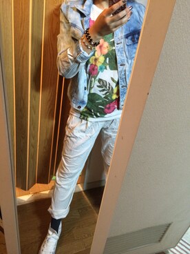 「コンバンース」｜「アイテム（ジャケット/アウター）」を使った、ともまゆママさん（レディース・167cm）の春コーディネート