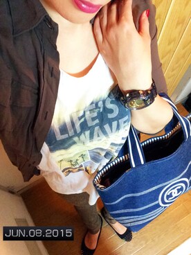 「g shock」｜ともまゆママさん（レディース・167cm）の夏コーディネート