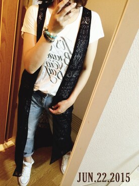 「H&M（エイチ・アンド・エム）のアイテム（ベスト）」を使った、ともまゆママさん（レディース・167cm）の夏コーディネート