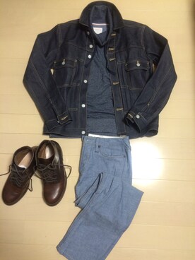 「Banana Republic（バナナリパブリック）のアイテム（スウェット、グレー系）」を使った、NKさん（メンズ・175cm）の春コーディネート