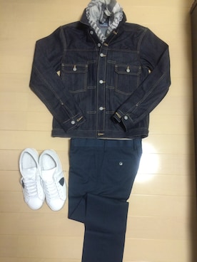 「PHILIPPE MODEL（フィリップモデル）のアイテム（スニーカー、ホワイト系）」を使った、NKさん（メンズ・175cm）の春コーディネート