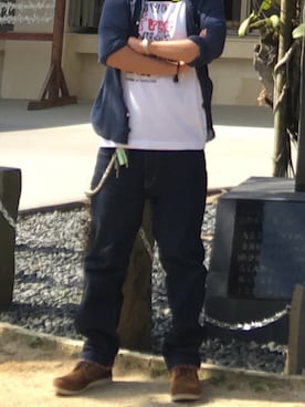 「沖縄旅行」｜「アイテム（アクセサリー）」を使った、おテチさん（メンズ・178cm）の春コーディネート