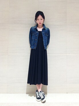 「Johnbull Private labo（ジョンブルプライベートラボ）のアイテム（デニムジャケット）」を使った、Johnbull Private labo WOMENさん（レディース・156cm）の夏コーディネート