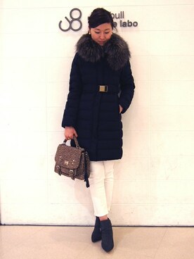 「Johnbull Private labo（ジョンブルプライベートラボ）のアイテム（ダウンジャケット/コート）」を使った、Johnbull Private labo WOMENさん（レディース・165cm）の秋コーディネート
