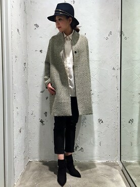 「Johnbull Private labo（ジョンブルプライベートラボ）のアイテム（チェスターコート）」を使った、Johnbull Private labo WOMENさん（レディース・158cm）の冬コーディネート