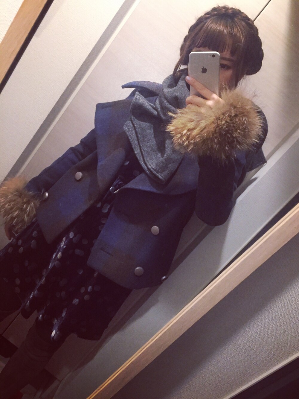 「冬コーデ」｜「All by Cissymaのアイテム（ジャケット/アウター、ベージュ系）」を使った、ピンぴょんさん（レディース・167cm）の冬コーディネートの1枚目の写真