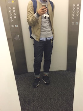 「DHOLIC（ディーホリック）のアイテム（ナイロンジャケット）」を使った、真人さん（メンズ・175cm）の春コーディネート