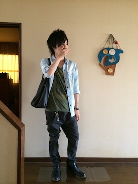 「SWING（スイング）のアイテム（その他パンツ、グレー系）」を使った、issiさん（メンズ・164cm）の秋コーディネート