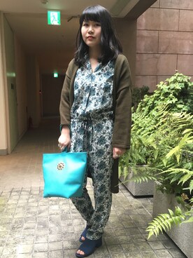 「navasana（ナバアサナ）のアイテム（サロペット/オーバーオール）」を使った、ARC imaokaさん（レディース・155cm）の冬コーディネート