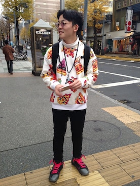 「JOYRICH」｜「アイテム（アクセサリー）」を使った、きうこたにく←さん（メンズ・171cm）の秋コーディネート