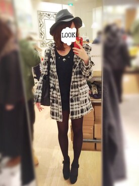 「OZOC（オゾック）のアイテム（ダッフルコート）」を使った、Lillianさん（レディース・157cm）の冬コーディネート
