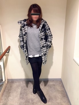 「OZOC（オゾック）のアイテム（ダッフルコート）」を使った、Lillianさん（レディース・157cm）の冬コーディネート