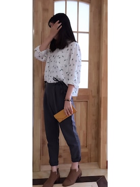 「PULL&BEAR（プルアンドベア）のアイテム（ブーティ）」を使った、Sophiaさん（レディース・162cm）の秋コーディネート
