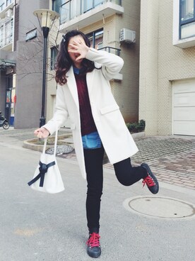 「PULL&BEAR（プルアンドベア）のアイテム（その他トップス）」を使った、Sophiaさん（レディース・162cm）の冬コーディネート