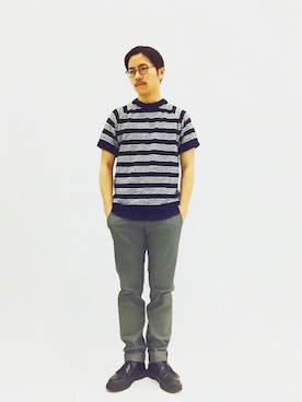 「グレーパンツ」｜K-1RO(ケーイチロー)さん（メンズ・171cm）の春コーディネート