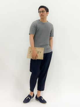 「TALKING ABOUT THE ABSTRACTION（トーキング　アバウト　ジ　アブストラクション）のアイテム」を使った、K-1RO(ケーイチロー)さん（メンズ・171cm）の夏コーディネート