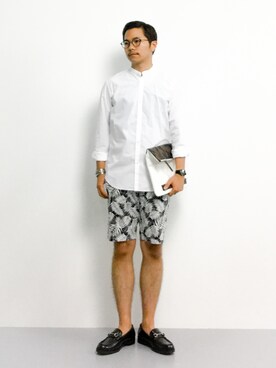 「CHAPTER WORLD select （チャプターワールドセレクト）のアイテム（シューズ）」を使った、K-1RO(ケーイチロー)さん（メンズ・171cm）の夏コーディネート