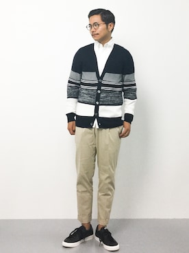 「Journal Standard TRISECT（トライセクト）のアイテム（スラックス）」を使った、K-1RO(ケーイチロー)さん（メンズ・171cm）の夏コーディネート
