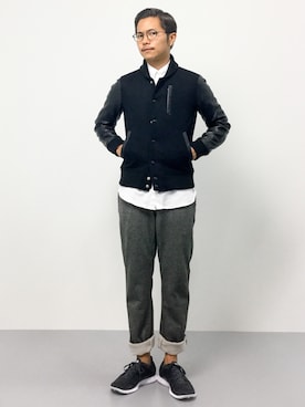 「URBAN RESEARCH（アーバンリサーチ）のアイテム（スタジャン）」を使った、K-1RO(ケーイチロー)さん（メンズ・171cm）の夏コーディネート