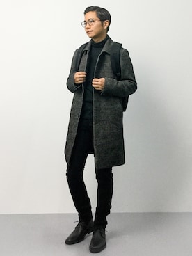 「MACKINTOSH PHILOSOPHY（ﾏｯｷﾝﾄｯｼｭ ﾌｨﾛｿﾌｨｰ）のアイテム（レインシューズ）」を使った、K-1RO(ケーイチロー)さん（メンズ・171cm）の秋コーディネート