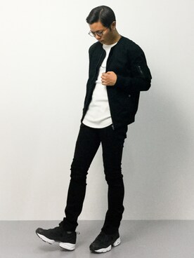 「CASPER JOHN（キャスパージョン）のアイテム（ノーカラージャケット）」を使った、K-1RO(ケーイチロー)さん（メンズ・171cm）の秋コーディネート