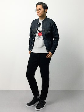 「ミッキー」｜「アイテム（ブルゾン）」を使った、K-1RO(ケーイチロー)さん（メンズ・171cm）の秋コーディネート