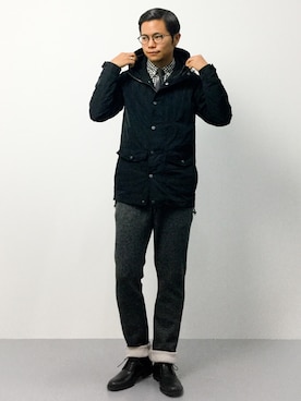 「ボタンダウンシャツ」｜「アイテム（ブルゾン）」を使った、K-1RO(ケーイチロー)さん（メンズ・171cm）の秋コーディネート