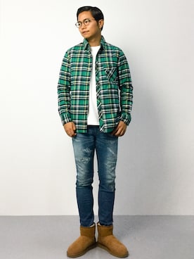 「UGG（アグ）のアイテム」を使った、K-1RO(ケーイチロー)さん（メンズ・171cm）の秋コーディネート