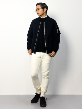 「URBAN RESEARCH（アーバンリサーチ）のアイテム（MA-1）」を使った、K-1RO(ケーイチロー)さん（メンズ・171cm）の秋コーディネート