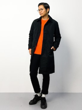 「BEAMS（ビームス）のアイテム（ステンカラーコート）」を使った、K-1RO(ケーイチロー)さん（メンズ・171cm）の秋コーディネート