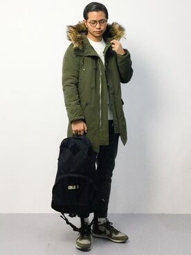 「クルーネックニット」｜K-1RO(ケーイチロー)さん（メンズ・171cm）の秋コーディネート