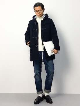 「SHIPS JET BLUE（シップスジェットブルー）のアイテム（ダッフルコート）」を使った、K-1RO(ケーイチロー)さん（メンズ・171cm）の秋コーディネート