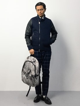 「L.H.P（エルエイチピー）のアイテム（MA-1）」を使った、K-1RO(ケーイチロー)さん（メンズ・171cm）の秋コーディネート