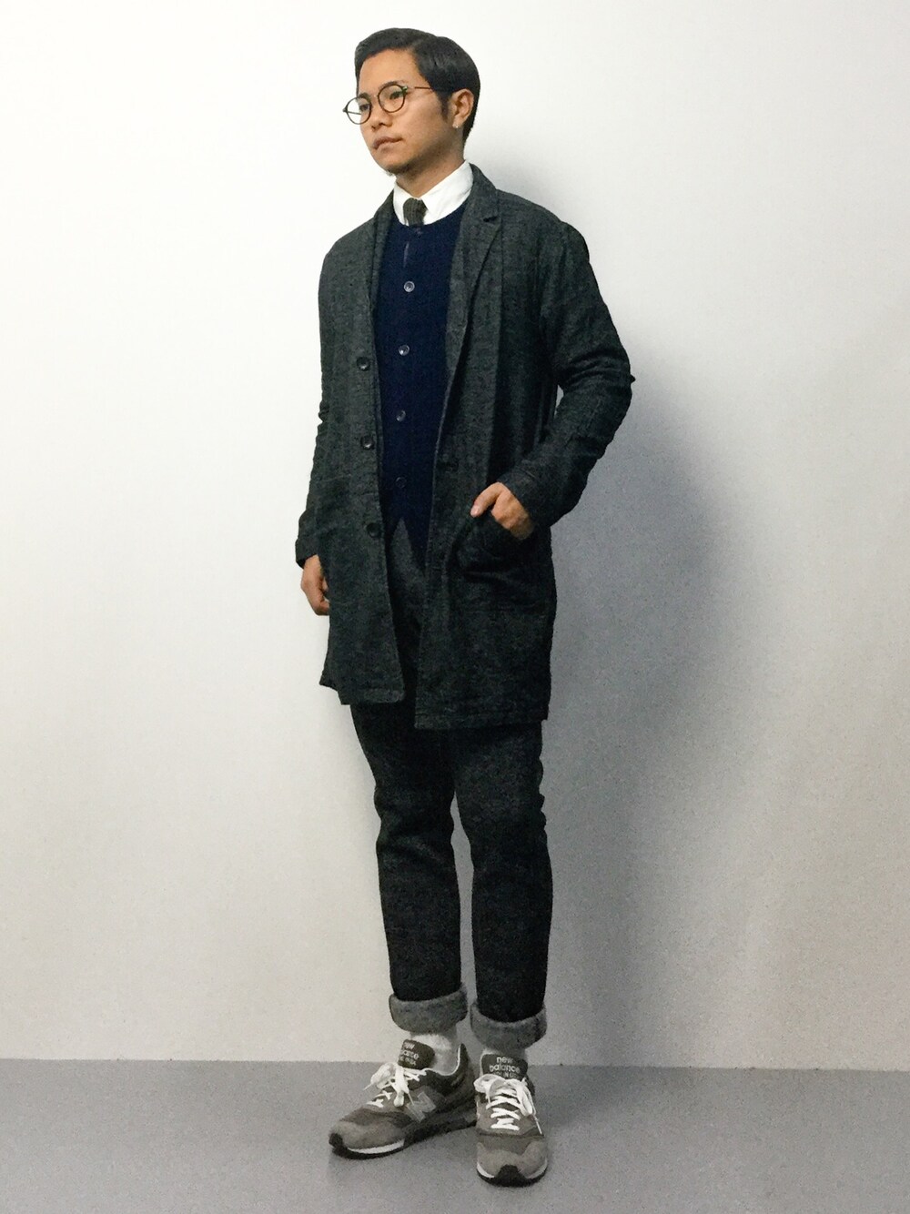 「L.H.PのLHP/エルエイチピー/Gown Cort 〈6016158〉（その他アウター、ブラック系）」を使った、K-1RO(ケーイチロー)さん（メンズ・171cm）の秋コーディネートの1枚目の写真