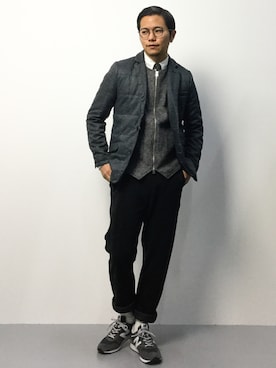 「UP START（アップスタート）のアイテム（ジャケット/アウター）」を使った、K-1RO(ケーイチロー)さん（メンズ・171cm）の冬コーディネート