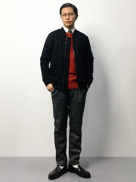 「L.H.P（エルエイチピー）のアイテム（MA-1）」を使った、K-1RO(ケーイチロー)さん（メンズ・171cm）の冬コーディネート