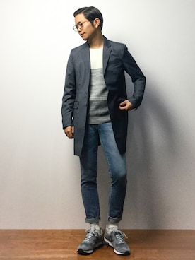 「NAVAL（ナバル）のアイテム（ジャケット/アウター）」を使った、K-1RO(ケーイチロー)さん（メンズ・171cm）の冬コーディネート