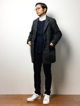 「knock through abstraction（ノックスルーアブストラクション）のアイテム（ジャケット/アウター）」を使った、K-1RO(ケーイチロー)さん（メンズ・171cm）の冬コーディネート